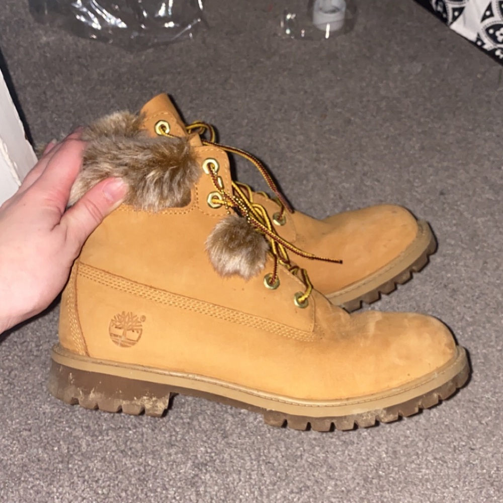 Fur timberland boots